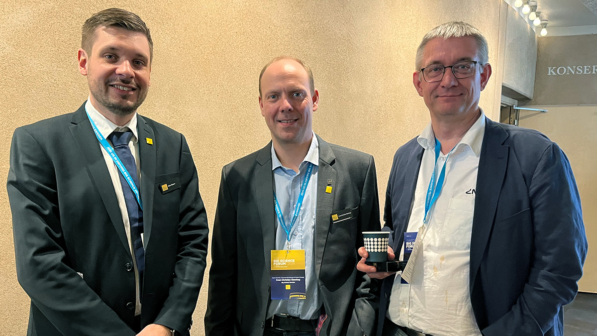 &lt;p&gt;Mike Olsson (Big Science Sweden) and Sven-Christian Ebenhag (Big Science Sweden and RISE) with Jörgen Stenarson (LNF).&lt;/p&gt;